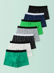 7pcs Boys Comfortable Printed Cartoon Dinosaur Boxer Briefs, Fashionable Printed Underwear For Boys - Multicolor - View 2