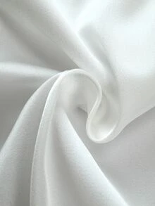 Velvienne New Plus Size Sequin Decorated Lantern Sleeve Daily Collared Women's Blouse - White - View 7
