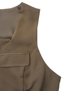 GlowEve CURVE Plus Size Autumn/Winter Elegant Casual Jacket & Straight Leg Pants 2 Pieces Set - Mocha Brown - View 4