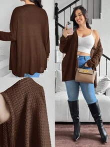 SHEIN Essnce 大尺碼秋季休閒純色外套 - 彩色 - 查看 9