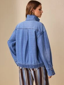 Selenza Women's Casual Versatile Everyday Long Sleeve Denim Jacket - Blue - View 7