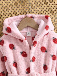 Cozy Pixies 少女心愛心圖案保暖內裡加厚絨毛連帽抽繩長袖家居休閒服 秋季睡衣 粉色可愛 - 彩色 - 查看 6