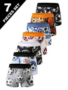 7pcs Young Boy Soccer Print Casual Daily Boxer Briefs - Multicolor - View 3