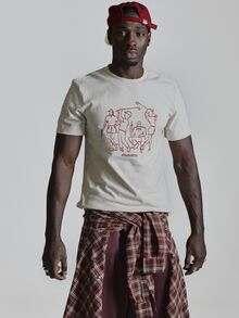 Musero Crew Neckline Short Sleeve Tshirt Front Graphic Autum Winter Essentials - Apricot - View 2