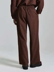 Musero Straight Leg Trouser Pleat Detail Side Pockets One Back Welt Pocket Co Ord Trousers Autum Winter Essentials - Red - View 4
