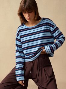 VARSIVA Women's Striped Colorblock Casual Daily Travel Sports T-Shirt - Multicolor - View 5