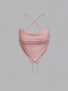 SHEIN MOD 3件組女款垂領方襬背心上衣 - 軍綠色 - 查看 7