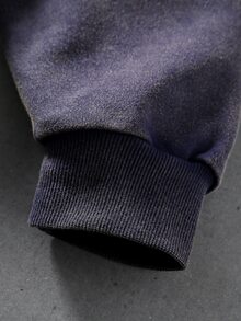ROMWE MEN Casual 男士純色拉鍊連帽衫休閒日常穿著 - 霧霾藍 - 查看 5