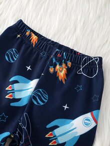 Boys' Car Print Long Sleeve Long Pants Snug Fit Loungewear - Multicolor - View 5