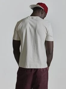 Musero Crew Neckline Short Sleeve Tshirt Front Graphic Autum Winter Essentials - Apricot - View 5
