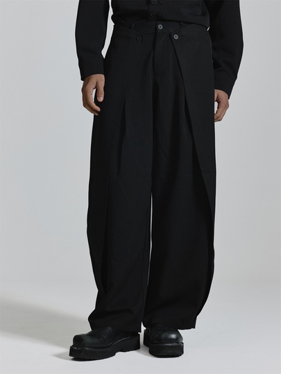 Musero Barrel Leg Tailored Pant With Double Side Wrap And Button Fastening Belt Loop Waistband Co Ord Trousers Only Autum Winter Essentials