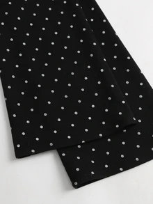 Sweetra Spring/Autumn New Polka Dot Asymmetric Placket Long Sleeve Jacket, Fashionable & Versatile, Suitable For Streetwear And Commuting - Black - View 4