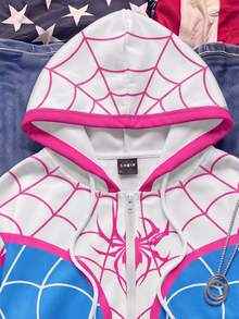 Muchica Women's Spider Print Colorblock Casual Daily Sweatshirt - Multicolor - View 5