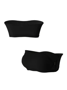 Moonlight&Mama EasyComfort Chic Maternity Nursing Bra, Bandeau Style, Front Closure, Double Layer, Pregnancy & Postpartum, Casual Comfortable Base Layer - Black - View 8