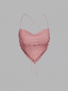 SHEIN MOD 3件組女款垂領方襬背心上衣 - 軍綠色 - 查看 8