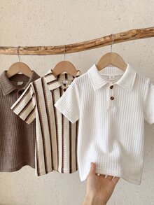 SHEIN 男童休閒3件套 Polo衫 波西米亞風 舒適 開學季 畢業禮服 婚禮生日派對 夏季舒適穿搭 - 彩色 - 查看 8