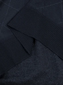 Manfinity Homme Men's Plus Size Half-Zip Sweater Formal - Navy Blue - View 4