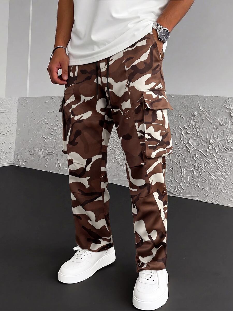 Manfinity Homme Men's Camouflage Casual Versatile Everyday Travel Long Pants - Multicolor - View 1