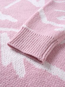 NEOSTRIT Men's All-Over Print Casual Versatile Daily Wear Long Sleeve Sweater - Baby Pink - View 5