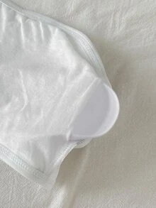 SHEIN 兒童青少年女孩簡約舒適加厚防滑抹胸上衣 黑色白色+波點印花 3件組 - 彩色 - 查看 4