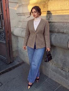 Firerie Plus Size Women Solid Color Casual Versatile Daily Jacket - Multicolor - View 3