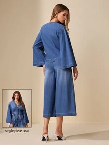 EMERY ROSE Women's Casual Versatile Denim Jacket For Daily Wear - Blue - View 2