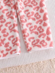 2pcs/Set Young Girls Pajamas, Pink Leopard Print Long Sleeve Long Pants Casual Minimalist Zipper Fleece Pajama Set, Loungewear Autumn Winter - Pink - View 7
