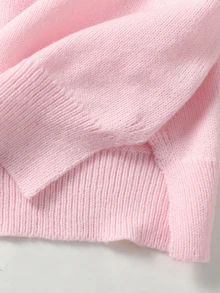 SHEIN Tween Girls Sweater Co-Ords Casual Sweet School Back-To-School,Spring,Autumn,Winter - Pink - View 8