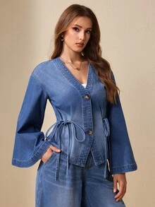 EMERY ROSE Women's Casual Versatile Denim Jacket For Daily Wear - Blue - View 7