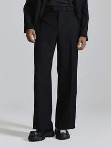 Musero Straight Leg Tailored Pants Buckle Detail With Silver Hardwear Belt Loops And Back Welt Pockets Co Ord Trousers Only Autum Winter Essentials - Black - View 2