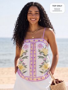 CAJUNI Women's Floral Print Casual Camisole Tank Top For Vacation - Multicolor - View 7