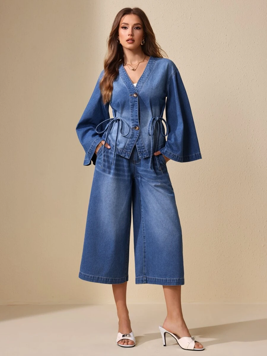 EMERY ROSE Women's Casual Versatile Denim Jacket For Daily Wear - Blue - View 1