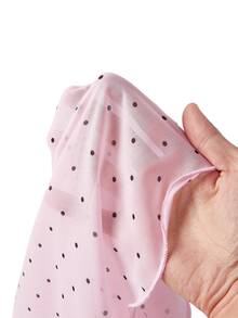 ROMWE Kawaii Sexy Romantic Chiffon Flowy Ribbon Ruffle Hem Cami Short Dress For Women - Pink - View 5