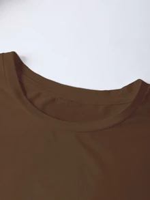 EMERY ROSE Western Wind Leopard Pattern Snake Pattern MAMA Printed Casual Plus Size Long Sleeve T-Shirt - Coffee Brown - View 3