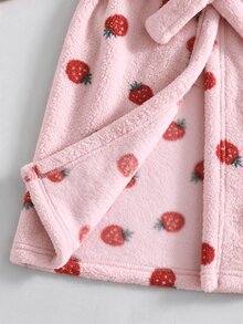 Cozy Pixies 少女心愛心圖案保暖內裡加厚絨毛連帽抽繩長袖家居休閒服 秋季睡衣 粉色可愛 - 彩色 - 查看 5