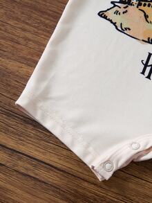 HARRY POTTER X SHEIN Baby Girl Cartoon Print Romper - Apricot - View 6