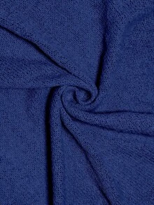 SHEIN PariChic Solid Color Asymmetrical Hem Knit Top - Royal Blue - View 6