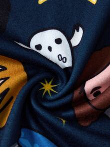 HARRY POTTER X SHEIN Tween Boy Cartoon Print Short Sleeve Top And Long Pants Casual Daily Home Sleepwear Set - Blue - View 6