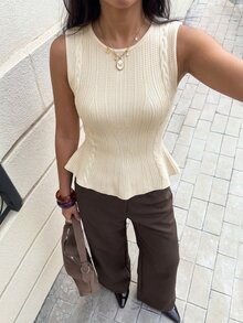 Siren Gaze Women's Solid Color Casual Versatile Daily Knit Top - White - View 4
