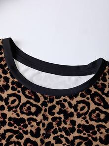 EMERY ROSE Retro Leopard Print Round-Neck Plus-Size T-Shirt - Multicolor - View 4