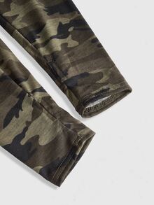 ROMWE J-Fashion Y2K Sexy Hot Girl Striped Batwing Sleeve Ruched Drawstring Off-Shoulder Women's Set - Army Green - View 9