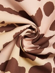 BamGleam Women's Fashion Sexy Leopard Print Waist-Cinching Blouse - Brown - View 7