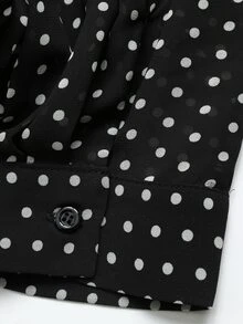 Sunspun Plus Size Autumn/Winter Vintage Polka Dot Blouse & Plaid Pinafore Dress Set, School Style With Bowknot And Straps, 2 Pieces Fall - Multicolor - View 8