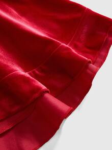 ROMWE Autumn/Winter Christmas Party Sweet Red Plush Fur Trim Decorated Women's Vest - Red - View 4