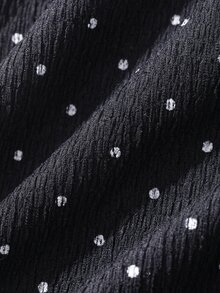 Dazy Maternity Polka Dot Loose Long Sleeve Maxi Casual Vacation Daily Spring Autumn Maternity Dress - Black - View 8