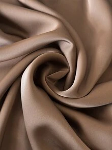Pariaura European & American Style Spring/Summer New Fashion Versatile Solid Color Satin Contrast Lace Elegant Commute Maxi Skirt - Coffee Brown - View 4