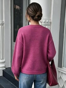 Flora Isola Flora Isola Elegant Ru Yi Button Long Sleeve Cardigan For Women - Hot Pink - View 2