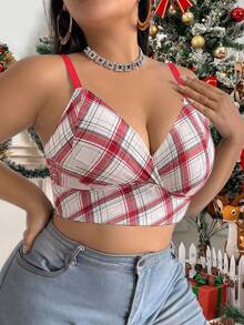 SHEIN Halloween Plus Size Wireless Bra, 1pc Party Rave White Autumn Sexy - Multicolor - View 7