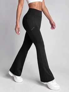 SHEIN Unity Women's High Waist Casual Daily Travel Sports Tight Leggings - Black - View 1