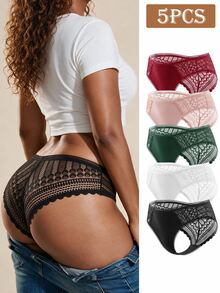 SHEIN Velisys Women's Lace Sexy Daily Sports Triangle Panties - Multicolor - View 3